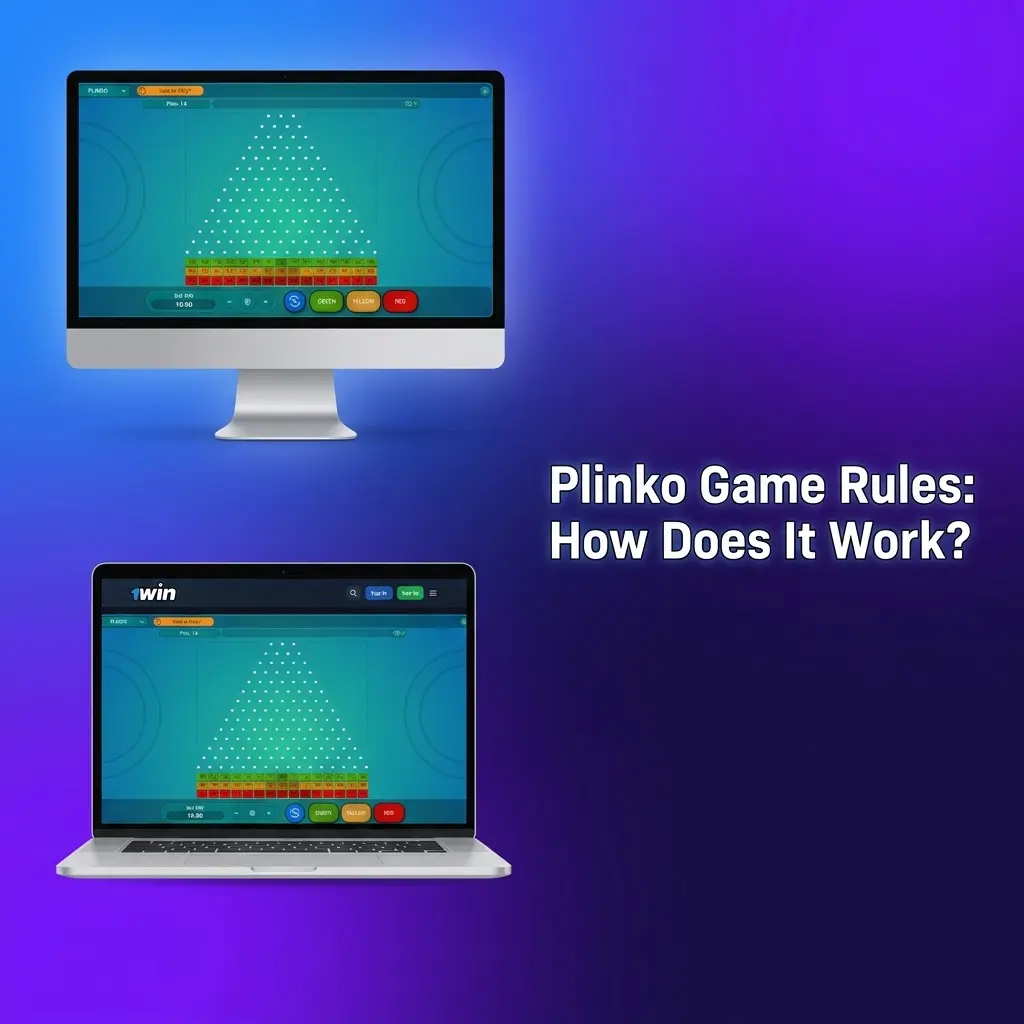 Plinko game board with ball dropping through pegs into multiplier slots showing risk levels and payout mechanics