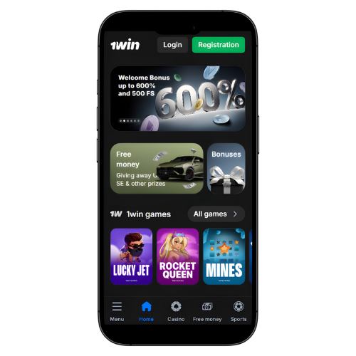 1win app for Android APK and iOS showing sports betting, casino features, and deposit bonuses for Indian players