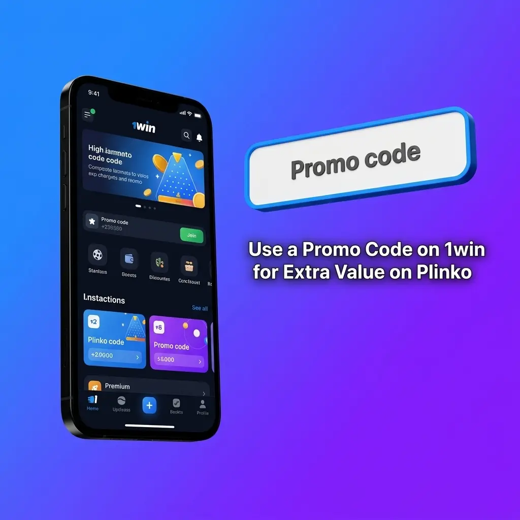 1win promo code 1WLUCKY entry field during registration to claim extra bonus value on Plinko in India